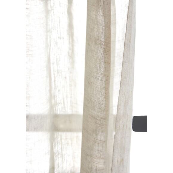 Quince European Linen Sheer Curtains (Set of 2) 48X 84 Flax #26 - Picture 2 of 3